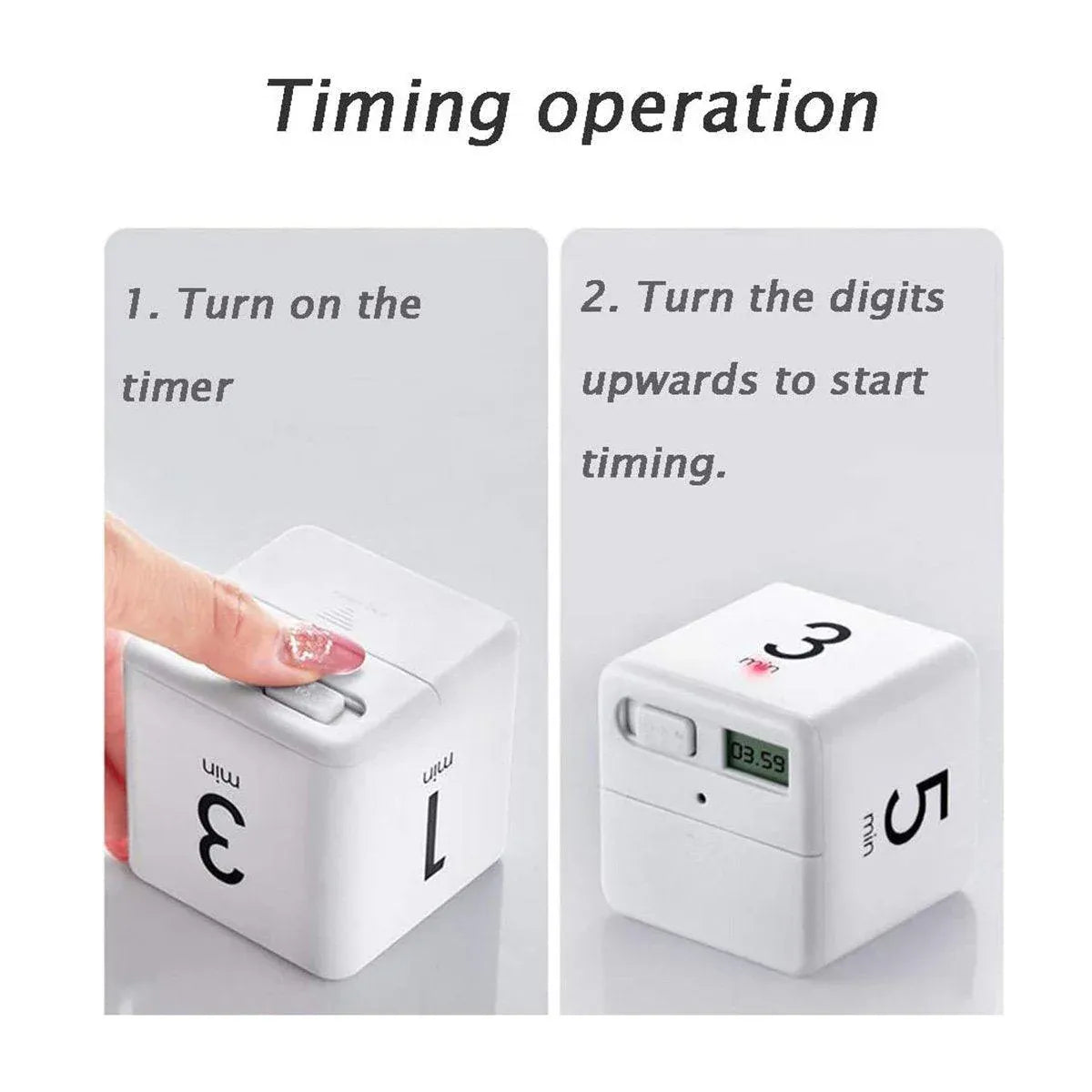 Cubic Timer for Students Time Management Study Exercise Reminder Tool Adjustable - 25-5-45-15