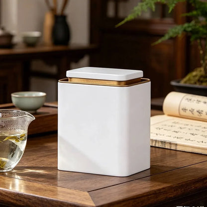 Metal Storage Tin Box Set Square Containers with Lid 5 Pack 2 Sizes - Large