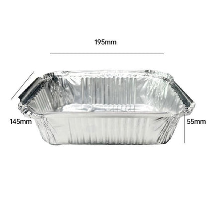 125PCS Disposable Quadrate Tin Foil Pans Oven Grill Safe Non-Stick Baking Trays - 125pcs-410ml