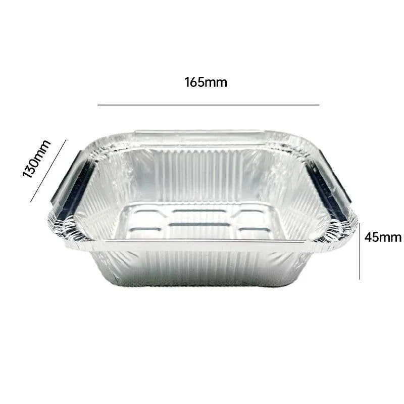 125PCS Disposable Quadrate Tin Foil Pans Oven Grill Safe Non-Stick Baking Trays - 125pcs-410ml