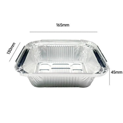 125PCS Disposable Quadrate Tin Foil Pans Oven Grill Safe Non-Stick Baking Trays - 125pcs-410ml