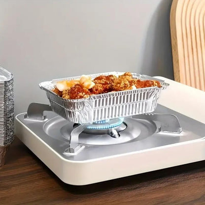 125PCS Disposable Quadrate Tin Foil Pans Oven Grill Safe Non-Stick Baking Trays - 125pcs-410ml