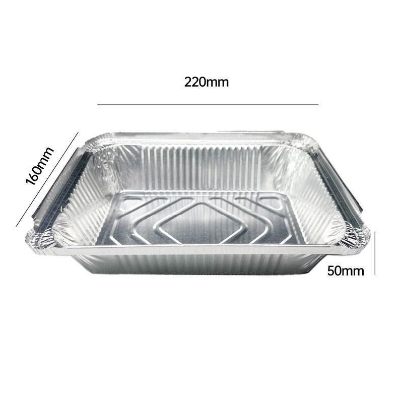 125PCS Disposable Quadrate Tin Foil Pans Oven Grill Safe Non-Stick Baking Trays - 125pcs-410ml