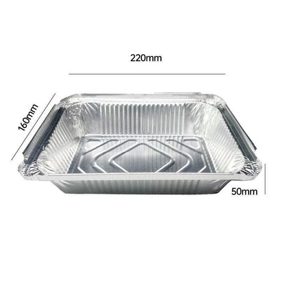 125PCS Disposable Quadrate Tin Foil Pans Oven Grill Safe Non-Stick Baking Trays - 125pcs-410ml
