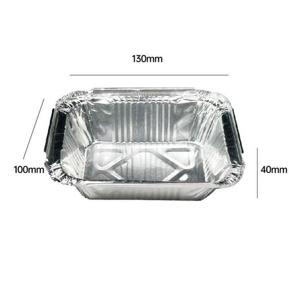 125PCS Disposable Quadrate Tin Foil Pans Oven Grill Safe Non-Stick Baking Trays - 125pcs-410ml