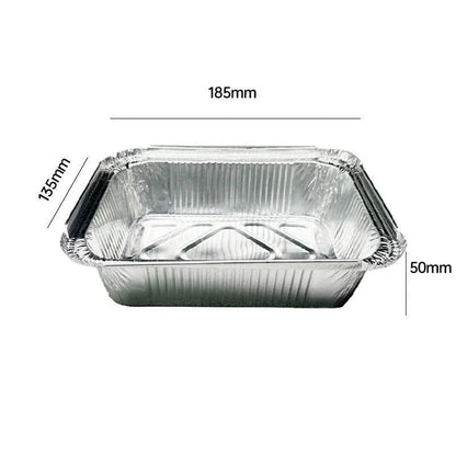 125PCS Disposable Quadrate Tin Foil Pans Oven Grill Safe Non-Stick Baking Trays - 125pcs-410ml