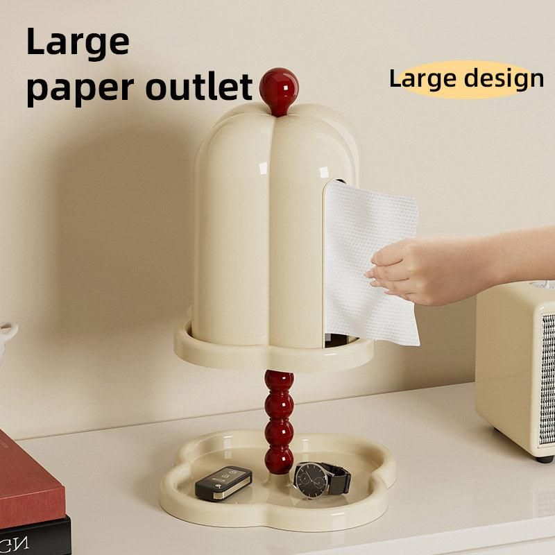 Double Shelf Paper Towel Box Dustproof Lid Vintage Tissue Holder for Kitchen - Green