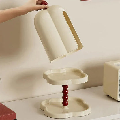 Double Shelf Paper Towel Box Dustproof Lid Vintage Tissue Holder for Kitchen - Green