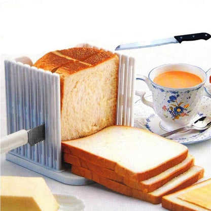 Bread Slicer Cutting Guide for Toast Sandwich with Adjustable Thickness Foldable