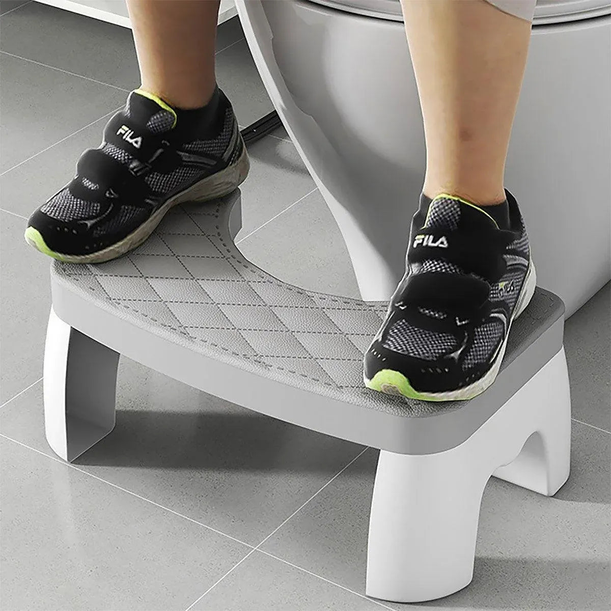 Toilet Stool Anti-Slip Bathroom Footstool for Home Use with Stable Support Design - Black