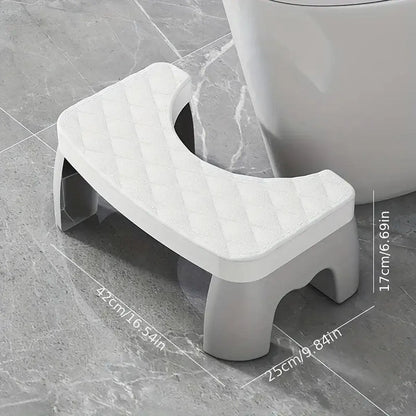 Toilet Stool Anti-Slip Bathroom Footstool for Home Use with Stable Support Design - Black
