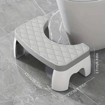 Toilet Stool Anti-Slip Bathroom Footstool for Home Use with Stable Support Design - Black
