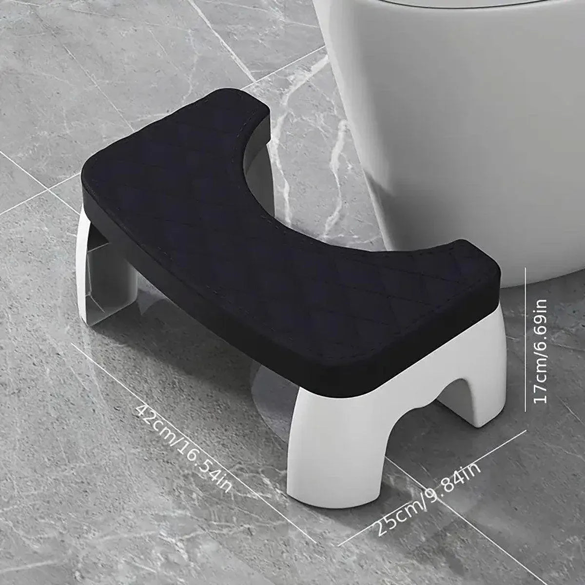 Toilet Stool Anti-Slip Bathroom Footstool for Home Use with Stable Support Design - Black
