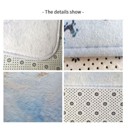 Washable Anti Slip Bathroom Mat Toilet Seat Lid Cover Pedestal Rug Bath Carpet - Set B