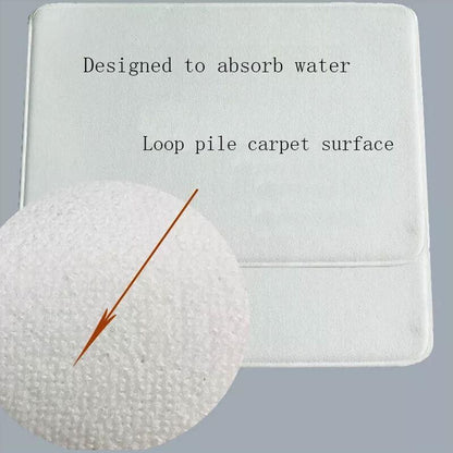 Washable Anti Slip Bathroom Mat Toilet Seat Lid Cover Pedestal Rug Bath Carpet - Set B