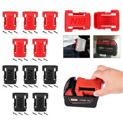 5Pcs Battery Mount Holder Stand For Milwaukee M18 18V Tool Battery Accessories - Black