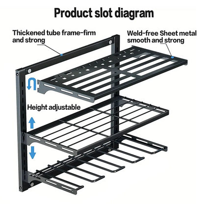 Wall Mounted Electric Drill Tool Rack Garage Screwdriver Storage Organizer