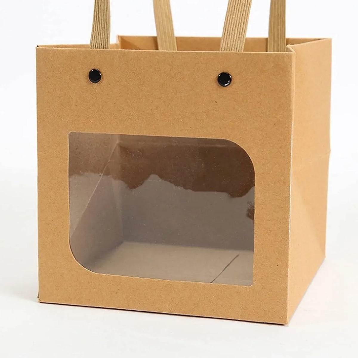 Square Paper Bags Standard Kraft Material Sturdy Multipurpose Available 3 Sizes - 25pcs-12*12*12cm