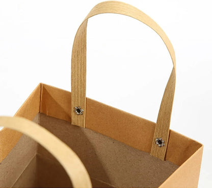 Square Paper Bags Standard Kraft Material Sturdy Multipurpose Available 3 Sizes - 25pcs-12*12*12cm