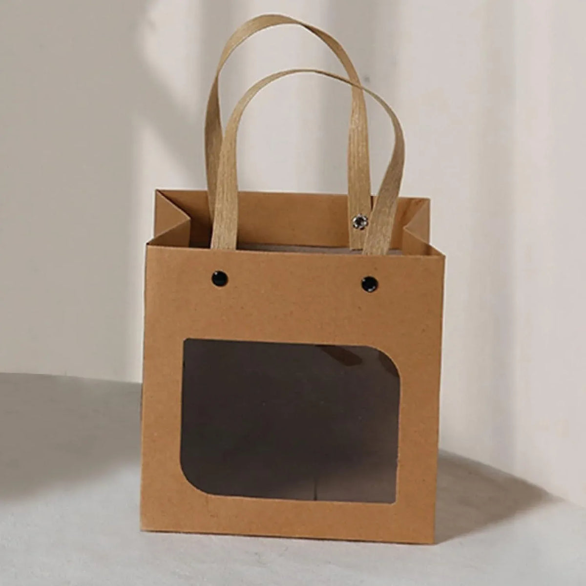 Square Paper Bags Standard Kraft Material Sturdy Multipurpose Available 3 Sizes - 25pcs-15*15*15cm