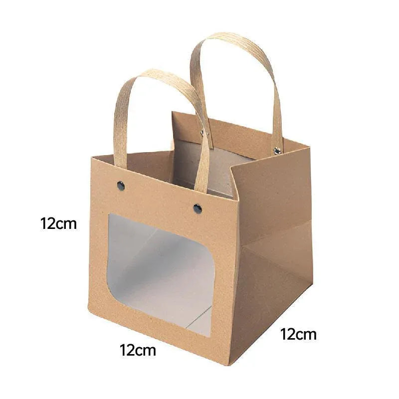 Square Paper Bags Standard Kraft Material Sturdy Multipurpose Available 3 Sizes - 25pcs-15*15*15cm