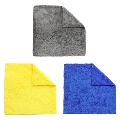 10PCS Microfiber Cleaning Cloths Car Detailing Towels Polishing Rags No Scratch - Grey