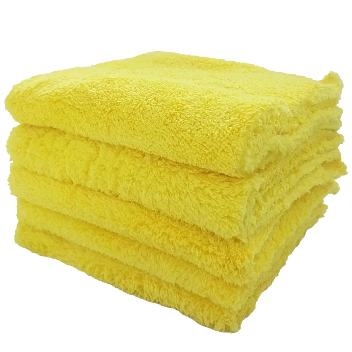 10PCS Microfiber Cleaning Cloths Car Detailing Towels Polishing Rags No Scratch - Yellow