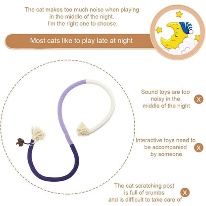 Cat Biting Rope Toy Teeth Grinding Teasing Stick Interactive Play Toy For Cats