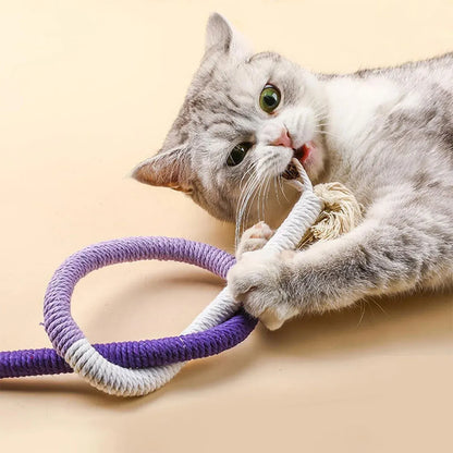 Cat Biting Rope Toy Teeth Grinding Teasing Stick Interactive Play Toy For Cats