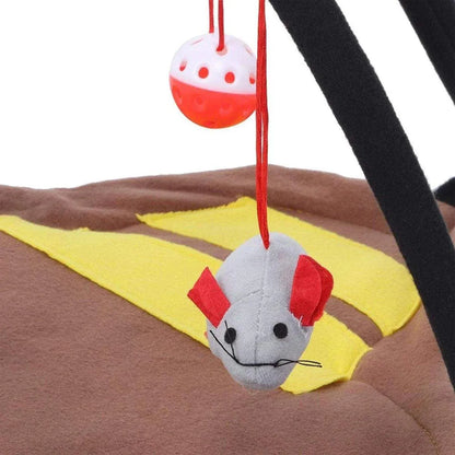 Breathable Pet Hammock Cat Bed with Fun Cartoon Bell Toy Cat Tent Supplies - Small Butterfly