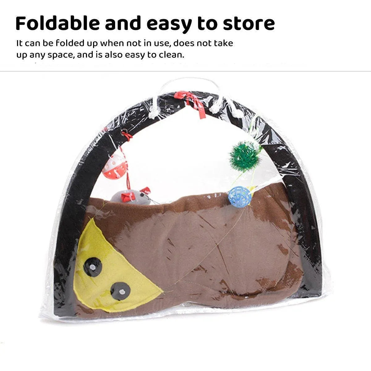 Breathable Pet Hammock Cat Bed with Fun Cartoon Bell Toy Cat Tent Supplies - Little Bee