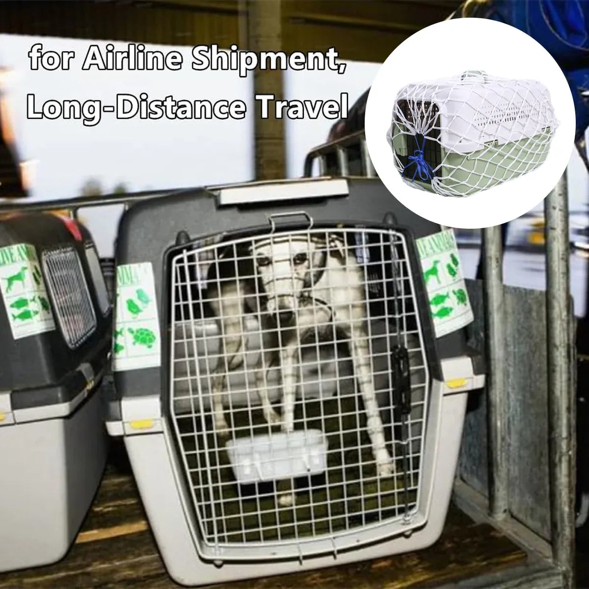 Pet Carrier Net Bag for Cat Dog Travel Mesh Cover Protective Tote Use - 60 × 39 × 39 cm