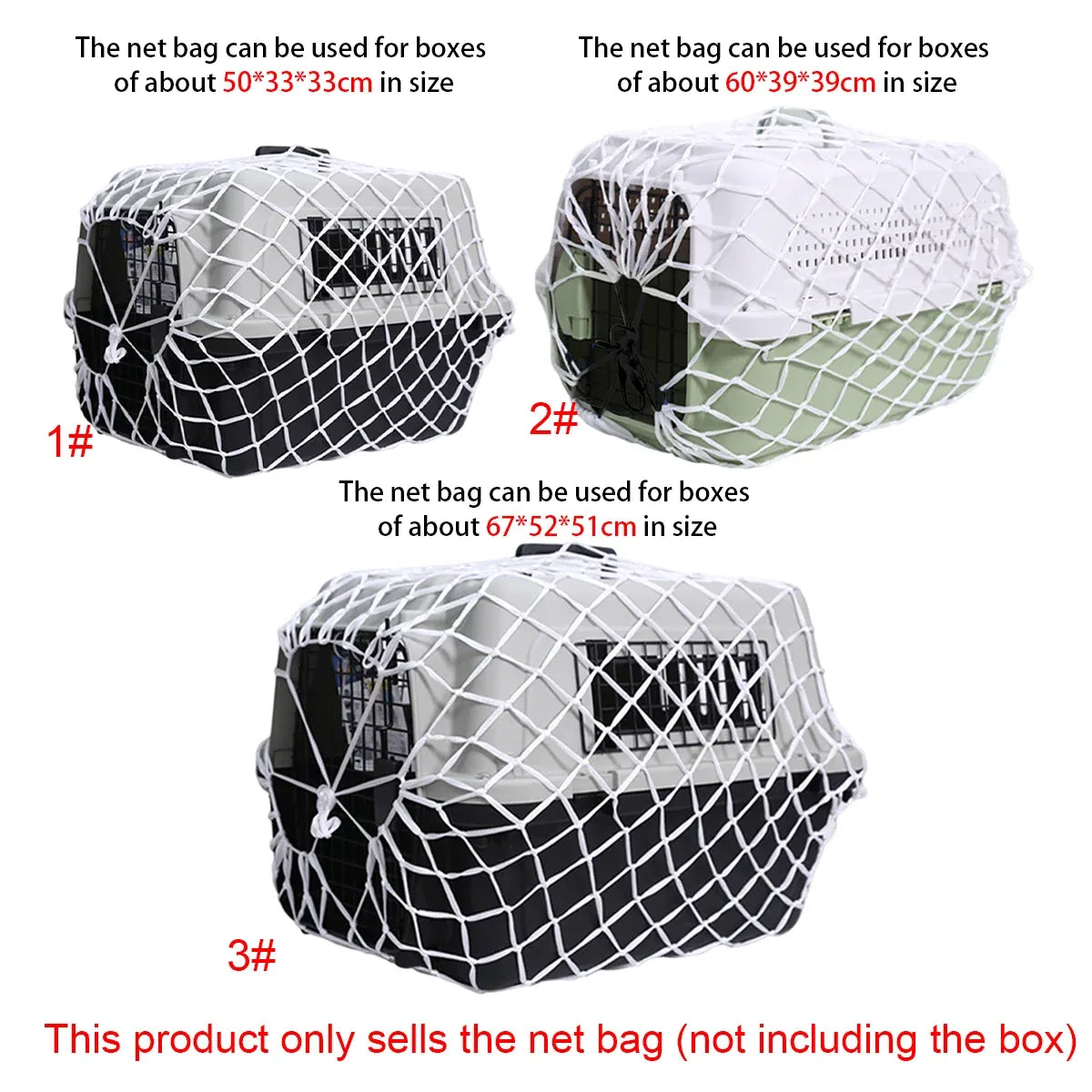 Pet Carrier Net Bag for Cat Dog Travel Mesh Cover Protective Tote Use - 67 × 52 × 51 cm