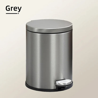 Trash Can Double Layer Foot Pedal Design with Lid Household Bin Kitchen Bathroom - Black