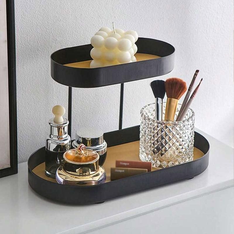 Double Tier Modern Household Tray Organizer Storage for Kitchen Bathroom Desk