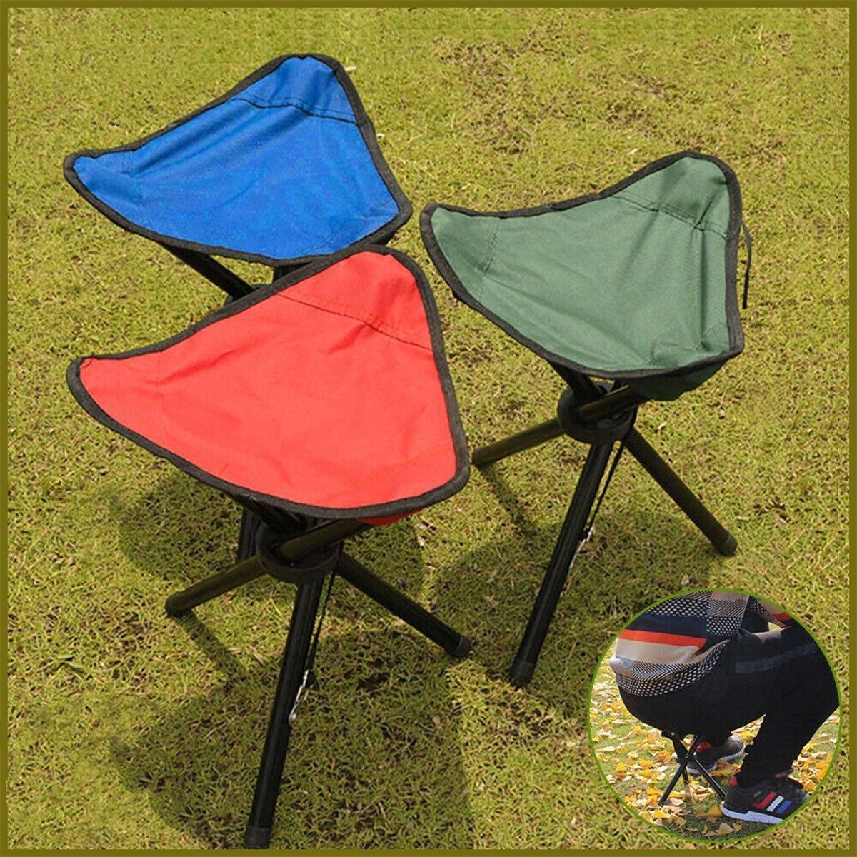 Folding Portable Beach Chair Fishing Stool Outdoor Lightweight Camping Chair - Red
