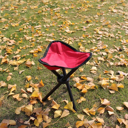Folding Portable Beach Chair Fishing Stool Outdoor Lightweight Camping Chair - Red