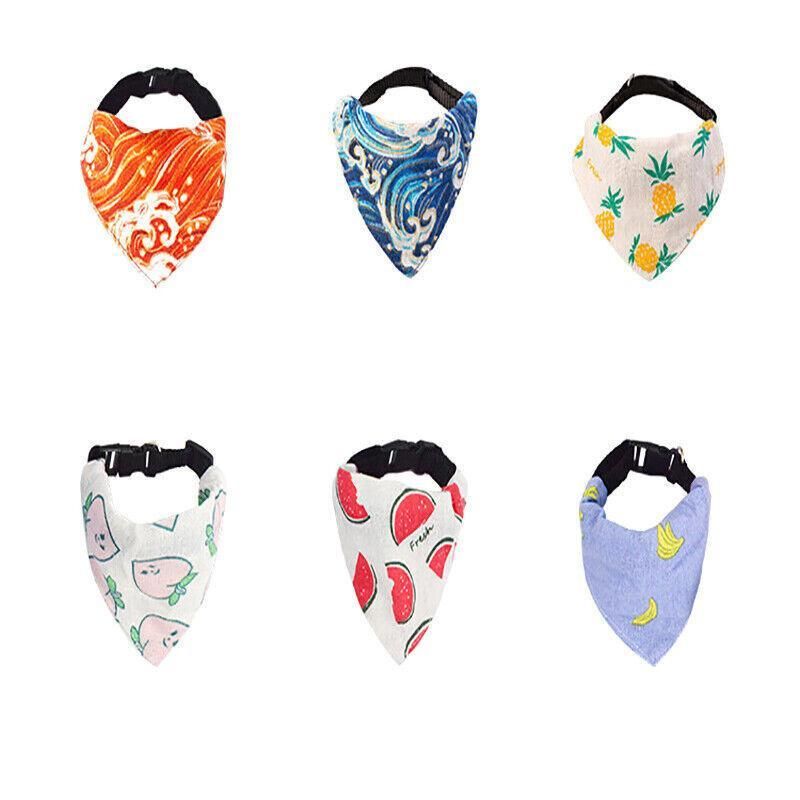 Pet Bandana-Style Collar Saliva Towel Adjustable For Cat Kitten Dog Puppy L Size - Blue