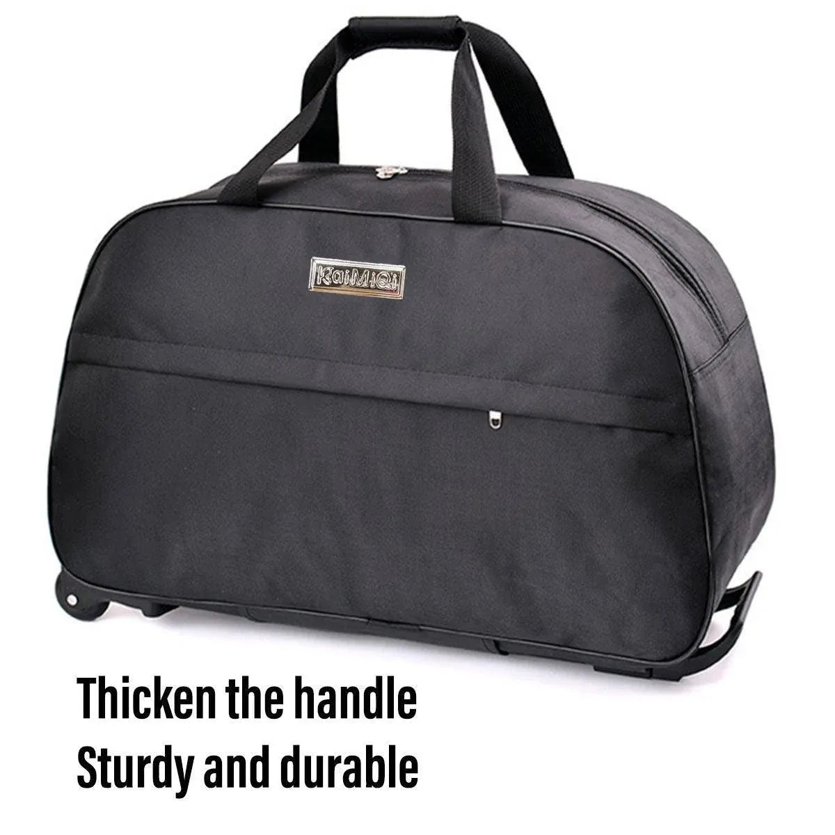 Wheeled Travel Duffle Trolley Bag Carry On Rolling Luggage Suitcase Tote Durable - Brown-20in