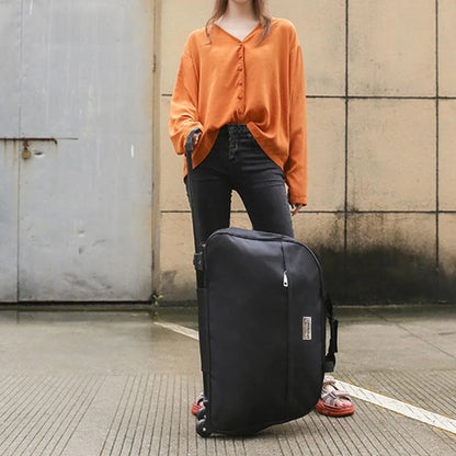 Wheeled Travel Duffle Trolley Bag Carry On Rolling Luggage Suitcase Tote Durable - Brown-20in