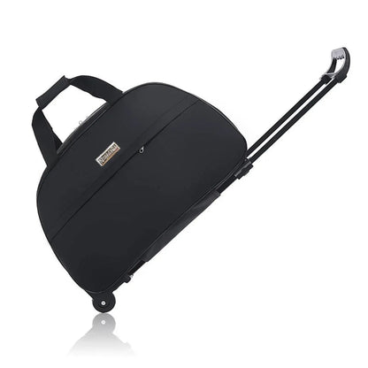 Wheeled Travel Duffle Trolley Bag Carry On Rolling Luggage Suitcase Tote Durable - Black-24in