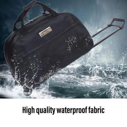 Wheeled Travel Duffle Trolley Bag Carry On Rolling Luggage Suitcase Tote Durable - Black-24in
