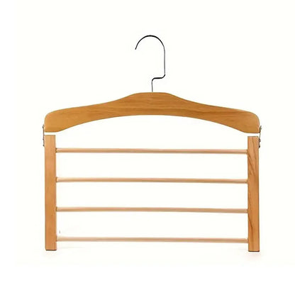 Multi Tier Wooden Trouser Rack Household Towel Rack Space Saving Pants Hanger - Original wood