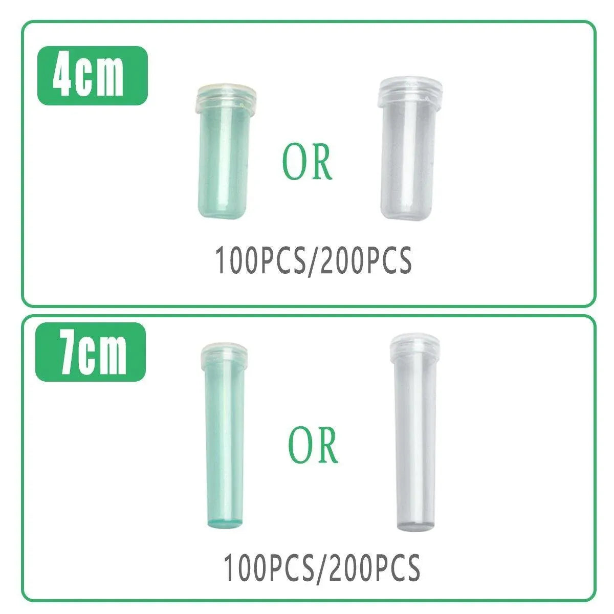 100/200PCS Flower Fresh Keeping Tube Floral Bouquet Nutrition Water Care Supply - 1.8*4cm - Transparent 200PCS
