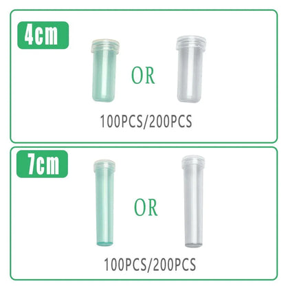 100/200PCS Flower Fresh Keeping Tube Floral Bouquet Nutrition Water Care Supply - 1.8*4cm - Transparent 200PCS