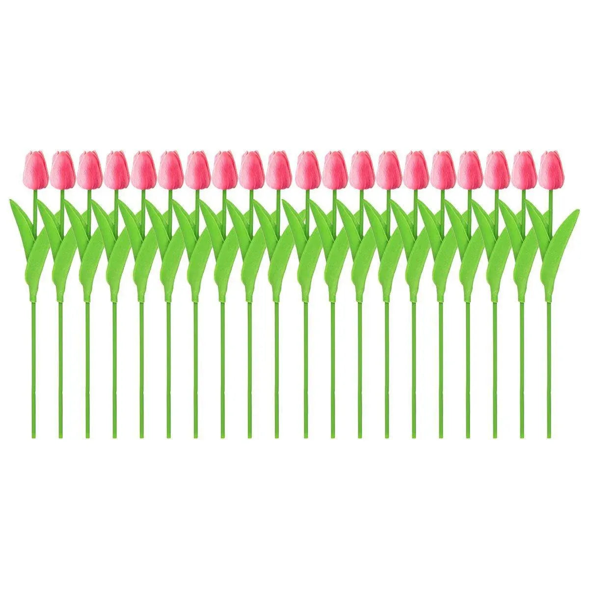 20PCS Real Touch Artificial Tulip Bouquet Fake Flowers for Home Wedding Decor - Pink