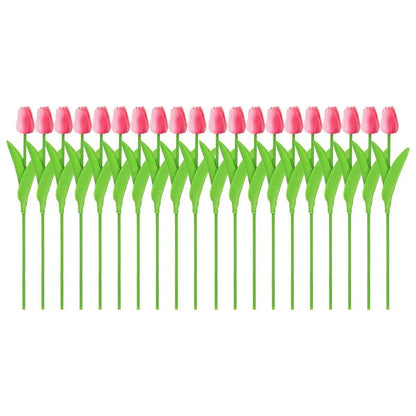 20PCS Real Touch Artificial Tulip Bouquet Fake Flowers for Home Wedding Decor - Pink