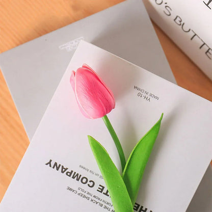 20PCS Real Touch Artificial Tulip Bouquet Fake Flowers for Home Wedding Decor - Pink