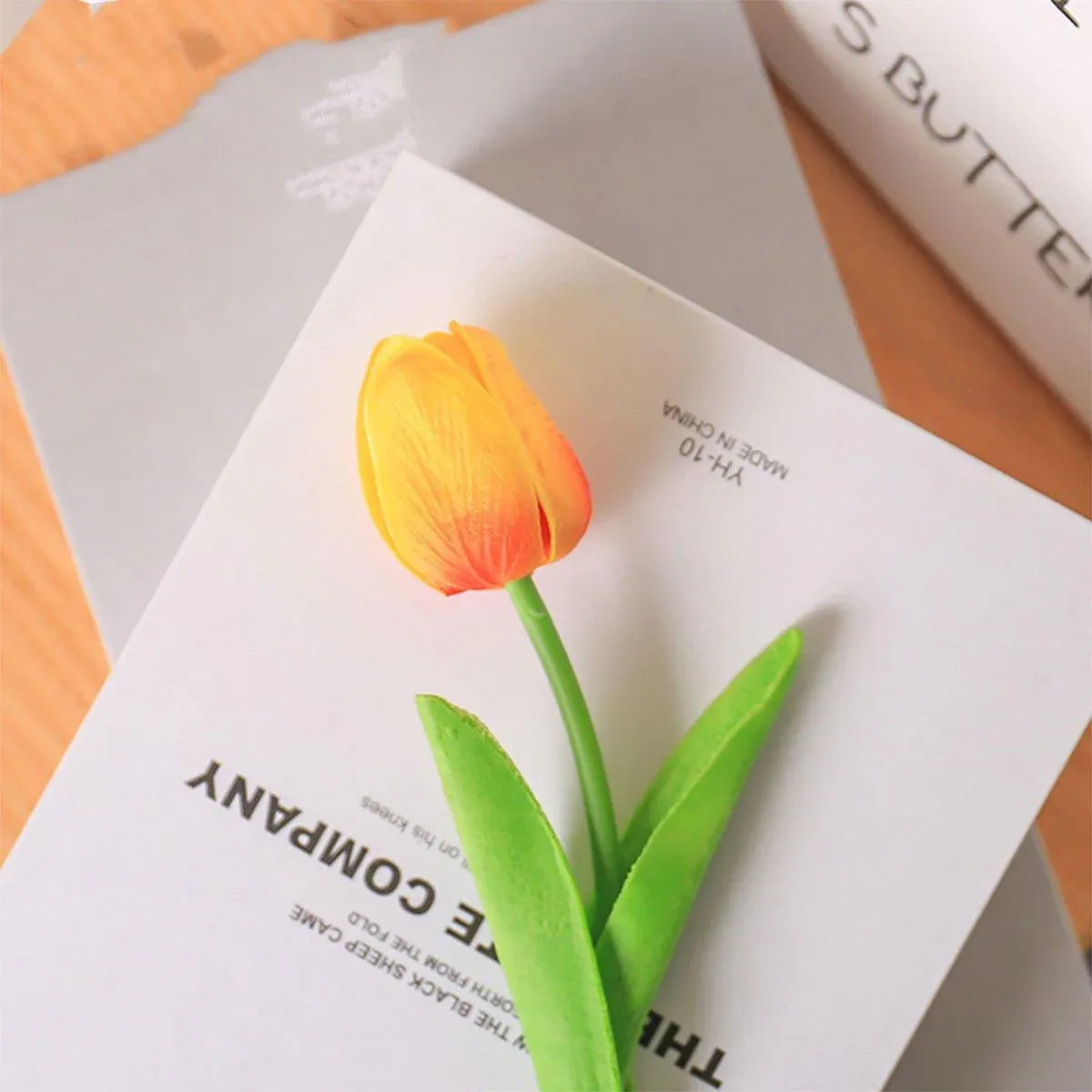 20PCS Real Touch Artificial Tulip Bouquet Fake Flowers for Home Wedding Decor - White