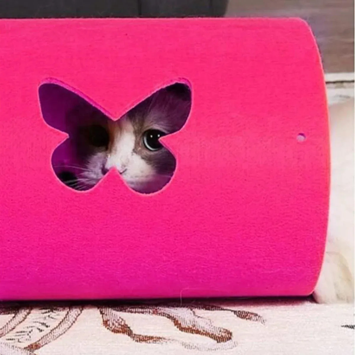 Felt Cat Tunnel Play Passage For Cats Interactive Fun Hideaway For Pets Indoor - Green